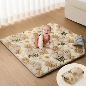 imageBlissful Diary Baby Play Mats for Floor 50x50 Crawling Mat for Playpen Thicken Soft Padding Foam Playmats for Babies and Toddlers Infants Foldable and Machine Washable Boho DesignEarth Tones