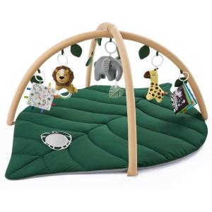 imageBlissful Diary Shell Baby Play Gym Mat Softer ampamp Enlarged Tummy Time Mat w 6 Detachable Toys for Sensory ampamp Motor Skill Development Activity Mat for Newborn Essentials Shower Gift Boho Ocean ThemeForest Green