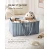 imageBlissful Diary Baby Diaper Caddy Organizer Stylish Storage Basket for Newborn Essentials and Diaper Station Gift for Baby Shower and Registry MustHave Sage GreenDusty Blue
