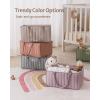 imageBlissful Diary Baby Diaper Caddy Organizer Stylish Storage Basket for Newborn Essentials and Diaper Station Gift for Baby Shower and Registry MustHave Sage GreenMauve Pink