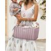 imageBlissful Diary Baby Diaper Caddy Organizer Stylish Storage Basket for Newborn Essentials and Diaper Station Gift for Baby Shower and Registry MustHave Sage GreenMauve Pink