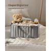 imageBlissful Diary Baby Diaper Caddy Organizer Stylish Storage Basket for Newborn Essentials and Diaper Station Gift for Baby Shower and Registry MustHave Sage GreenLight Gray
