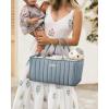 imageBlissful Diary Baby Diaper Caddy Organizer Stylish Storage Basket for Newborn Essentials and Diaper Station Gift for Baby Shower and Registry MustHave Sage GreenDusty Blue