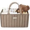 imageBlissful Diary Baby Diaper Caddy Organizer Stylish Storage Basket for Newborn Essentials and Diaper Station Gift for Baby Shower and Registry MustHave Sage GreenMocha Brown