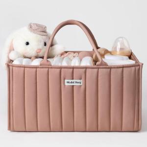 imageBlissful Diary Baby Diaper Caddy Organizer Stylish Storage Basket for Newborn Essentials and Diaper Station Gift for Baby Shower and Registry MustHave Sage GreenBlush Pink