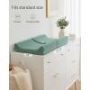 imageBlissful Diary Baby Changing Pad with Waterproof Lining Foam Includes a Soft ampamp Washable Cover Contoured Changing Table Pads for Dresser Top with NonSlip Bottom 3216 Grey AvocadoGreen