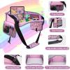 imageBlissful Diary Travel Tray for Kids Car Seat Toddler Road Trip Essentials with Drawing Kit Carseat Tray for Children Travel Road Trip Must Haves for Kids PinkPink