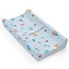 imageBlissful Diary Baby Changing Pad with Waterproof Lining Foam Includes a Soft ampamp Washable Cover Contoured Changing Table Pads for Dresser Top with NonSlip Bottom 3216 Grey AvocadoBlue