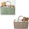 imageBlissful Diary Baby Diaper Caddy Organizer Mocha Brown  Sage Green