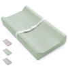 imageBlissful Diary Vegan Leather Baby Changing Pad with Waterproof ampamp WipeClean PU Cover Standard Size Cozy Diaper Changing Pad for Dresser and Table TaupeLight Green