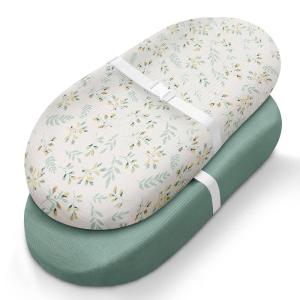 imageBlissful Diary Muslin Changing Pad Cover for Girls Boys Soft Baby Diaper Change Table Pad Covers 2 Pack Monstera Leaves ampamp Dark Green AvocadoLeaf  Roman Green