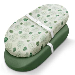 imageBlissful Diary Muslin Changing Pad Cover for Girls Boys Soft Baby Diaper Change Table Pad Covers 2 Pack Monstera Leaves ampamp Dark Green AvocadoMonstera LeavesDark Green