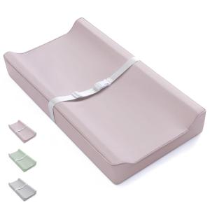 imageBlissful Diary Vegan Leather Baby Changing Pad with Waterproof ampamp WipeClean PU Cover Standard Size Cozy Diaper Changing Pad for Dresser and Table TaupeTaupe