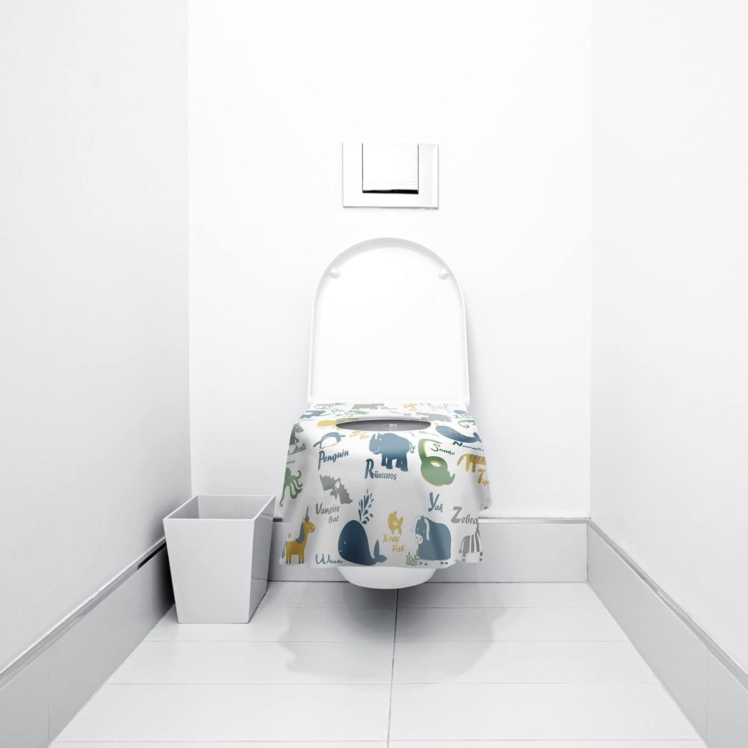 imageBlissful Diary 20 Pcs Toilet Seat Covers Disposable for Toddlers ampamp Adults Extra Large Waterproof Portable Package for Travel Kids Potty TrainingAnimal