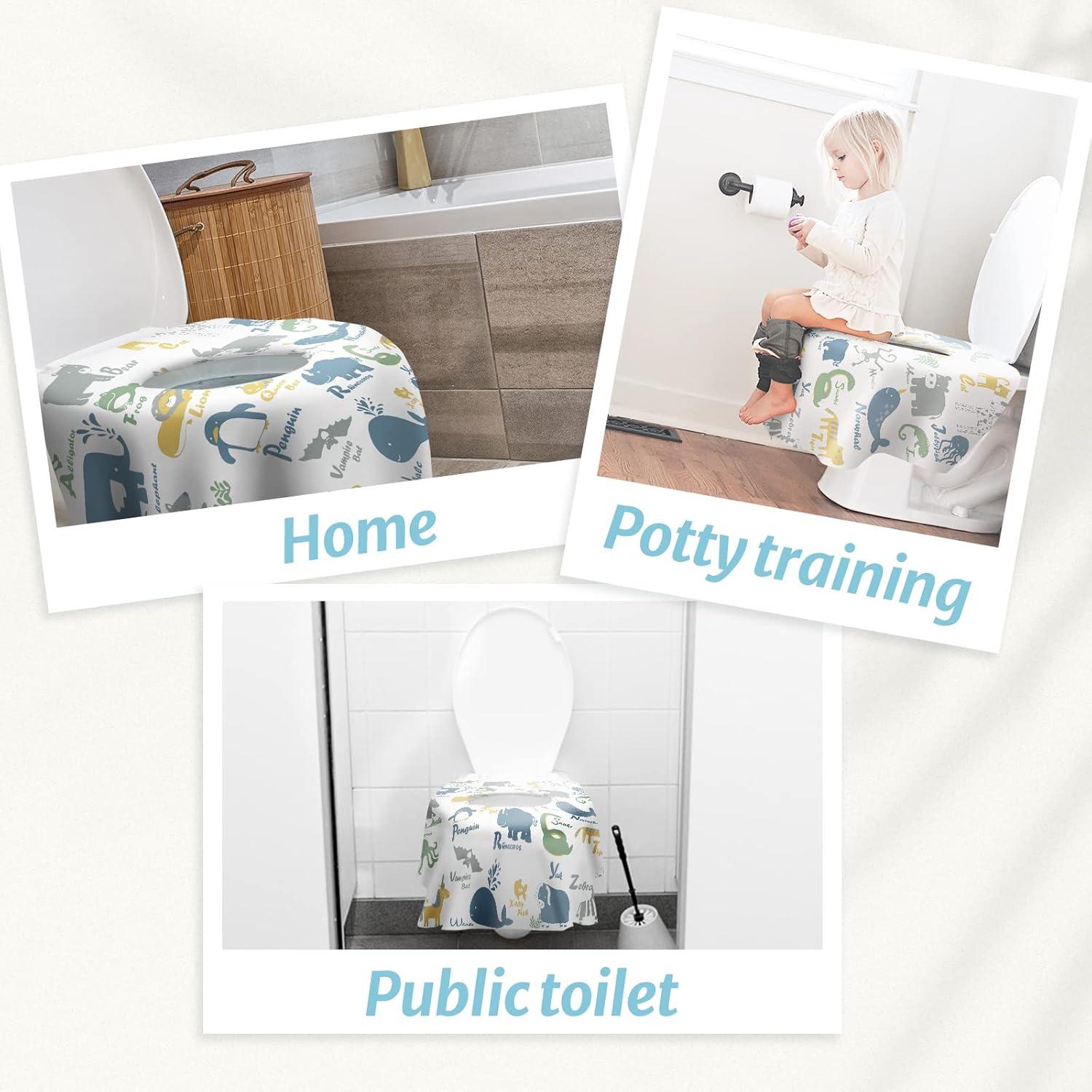 imageBlissful Diary 20 Pcs Toilet Seat Covers Disposable for Toddlers ampamp Adults Extra Large Waterproof Portable Package for Travel Kids Potty TrainingAnimal