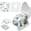 imageBlissful Diary 20 Pcs Toilet Seat Covers Disposable for Toddlers ampamp Adults Extra Large Waterproof Portable Package for Travel Kids Potty TrainingRainbowAnimal