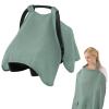 imageBlissful Diary 2in1 Muslin Baby Car Seat Cover Multiuse Nursing Cover for Breastfeeding Breathable Infant Car Seat Cover Canopy  Roman GreenRoman Green