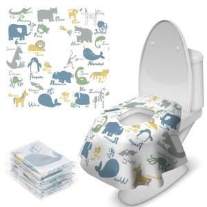imageBlissful Diary 20 Pcs Toilet Seat Covers Disposable for Toddlers ampamp Adults Extra Large Waterproof Portable Package for Travel Kids Potty TrainingAnimal