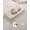 imageBlissful Diary Muslin Baby Changing Pad with Waterproof Lining Foam Diaper Changing Table Pad with Cover for Dressers Dusty Pink AvocadoBotanical Leaf