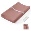imageBlissful Diary Muslin Baby Changing Pad with Waterproof Lining Foam Diaper Changing Table Pad with Cover for Dressers Dusty Pink AvocadoDusty Pink