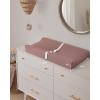 imageBlissful Diary Muslin Baby Changing Pad with Waterproof Lining Foam Diaper Changing Table Pad with Cover for Dressers Dusty Pink AvocadoDusty Pink