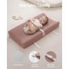 imageBlissful Diary Muslin Baby Changing Pad with Waterproof Lining Foam Diaper Changing Table Pad with Cover for Dressers Dusty Pink AvocadoDusty Pink