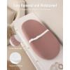 imageBlissful Diary Muslin Baby Changing Pad with Waterproof Lining Foam Diaper Changing Table Pad with Cover for Dressers Dusty Pink AvocadoDusty Pink