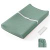 imageBlissful Diary Muslin Baby Changing Pad with Waterproof Lining Foam Diaper Changing Table Pad with Cover for Dressers Dusty Pink AvocadoRoman Green