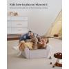 imageBlissful Diary Toddler Chair Comfy Foam Kids Chair with Soft Teddy Plush Toddler Reading Armchair with Cute Rainbow Designs Blush PinkBlue