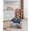 imageBlissful Diary Toddler Chair Comfy Foam Kids Chair with Soft Teddy Plush Toddler Reading Armchair with Cute Rainbow Designs Blush PinkBlue