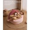 imageBlissful Diary Toddler Chair Comfy Foam Kids Chair with Soft Teddy Plush Toddler Reading Armchair with Cute Rainbow Designs Blush PinkBlush Pink