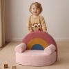 imageBlissful Diary Toddler Chair Comfy Foam Kids Chair with Soft Teddy Plush Toddler Reading Armchair with Cute Rainbow Designs Blush PinkBlush Pink