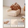 imageBlissful Diary Toddler Chair Comfy Foam Kids Chair with Soft Teddy Plush Toddler Reading Armchair with Cute Rainbow Designs Blush PinkBrown