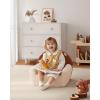 imageBlissful Diary Toddler Chair Comfy Foam Kids Chair with Soft Teddy Plush Toddler Reading Armchair with Cute Rainbow Designs Blush PinkBrown