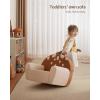 imageBlissful Diary Toddler Chair Comfy Foam Kids Chair with Soft Teddy Plush Toddler Reading Armchair with Cute Rainbow Designs Blush PinkBrown