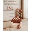 imageBlissful Diary Toddler Chair Comfy Foam Kids Chair with Soft Teddy Plush Toddler Reading Armchair with Cute Rainbow Designs Blush PinkBrown