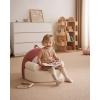 imageBlissful Diary Toddler Chair Comfy Foam Kids Chair with Soft Teddy Plush Toddler Reading Armchair with Cute Rainbow Designs Blush PinkLight Cream