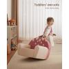 imageBlissful Diary Toddler Chair Comfy Foam Kids Chair with Soft Teddy Plush Toddler Reading Armchair with Cute Rainbow Designs Blush PinkRusty Red