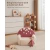 imageBlissful Diary Toddler Chair Comfy Foam Kids Chair with Soft Teddy Plush Toddler Reading Armchair with Cute Rainbow Designs Blush PinkRusty Red