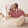imageBlissful Diary Toddler Chair Comfy Foam Kids Chair with Soft Teddy Plush Toddler Reading Armchair with Cute Rainbow Designs Blush PinkRusty Red