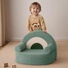 imageBlissful Diary Toddler Chair Comfy Foam Kids Chair with Soft Teddy Plush Toddler Reading Armchair with Cute Rainbow Designs Blush PinkSage Green