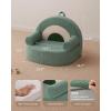 imageBlissful Diary Toddler Chair Comfy Foam Kids Chair with Soft Teddy Plush Toddler Reading Armchair with Cute Rainbow Designs Blush PinkSage Green