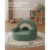 imageBlissful Diary Toddler Chair Comfy Foam Kids Chair with Soft Teddy Plush Toddler Reading Armchair with Cute Rainbow Designs Blush PinkSage Green