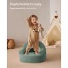 imageBlissful Diary Toddler Chair Comfy Foam Kids Chair with Soft Teddy Plush Toddler Reading Armchair with Cute Rainbow Designs Blush PinkSage Green
