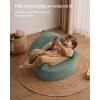 imageBlissful Diary Toddler Chair Comfy Foam Kids Chair with Soft Teddy Plush Toddler Reading Armchair with Cute Rainbow Designs Blush PinkSage Green