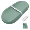 imageBlissful Diary Muslin Baby Changing Pad with Waterproof Lining Foam Diaper Changing Table Pad with Cover for Dressers Dusty Pink AvocadoRoman Green