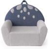 imageBlissful Diary Toddler Chair Comfy Foam Kids Chair with Soft Teddy Plush Toddler Reading Armchair with Cute Rainbow Designs Blush PinkBlue