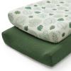 imageBlissful Diary Muslin Changing Pad Cover for Girls Boys Ultra Soft Breathable Cotton Baby Diaper Change Table Pad Covers 2Pack Dusty PinkampampRainbowMonstera Leaves  Dark Green