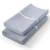 imageBlissful Diary Muslin Changing Pad Cover for Girls Boys Ultra Soft Breathable Cotton Baby Diaper Change Table Pad Covers 2Pack Dusty PinkampampCreamLight BlueGrey