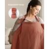 imageBlissful Diary Muslin Nursing Cover for Breastfeeding Breathable Breastfeeding Cover up with Arch Neckline for Women Nursing Apron Brick Red